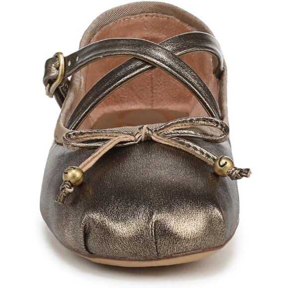 Circus NY by Sam Edelman Women's Gilded Polyurethane Cross Strap Ballet Flat - Picture 2 of 6